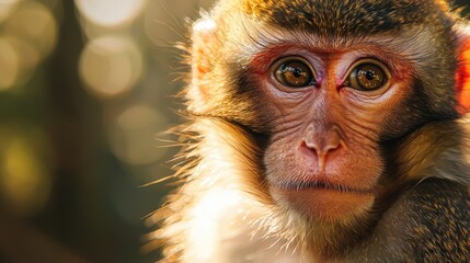 Obraz premium a monkey looking at the camera 
