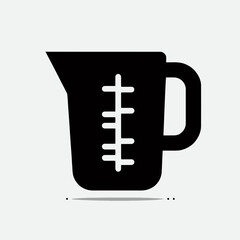 Obraz premium Measuring Jug silhouette in black on a white background