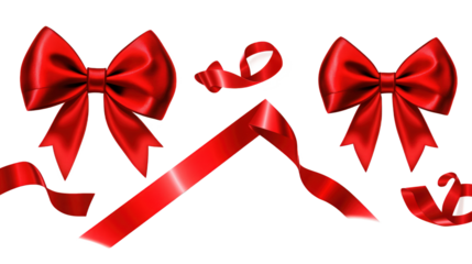 Red Ribbons and Bows Design Collection