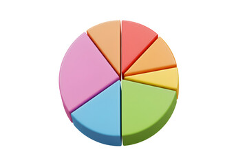 3D Resource Allocation Chart Icon with Pie Chart Sections