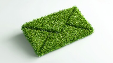 Eco-Friendly Newsletter Concept: Green Grass Symbolizing Communication in a Digital World