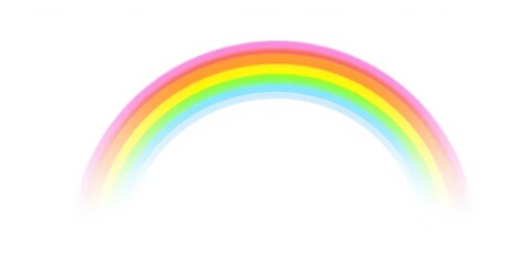 A vibrant rainbow arc subtly painted onto a pristine white background, spectrum, colorful