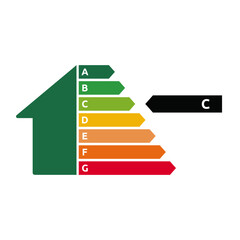 EPC energy performance certificate - House energy class - Rating C - Vector art