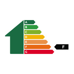EPC energy performance certificate - House energy class - Rating F - Vector art
