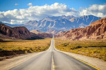 Fototapeta premium Endless Journey Along National Route 40: Embrace the Freedom of the Argentine Andes in South America's Desert Beauty