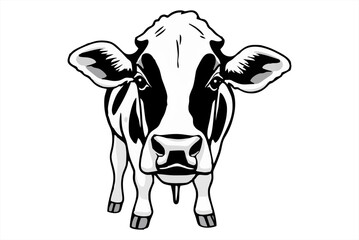 Dairy cow's milk isolated on white background