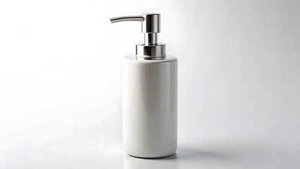 Obraz premium White Ceramic Soap Dispenser with Chrome Pump