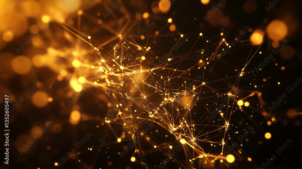 Poster depth of field, network chain links connections, crypto currency connected and digital technology ne