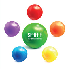 3d Sphere vector object in multicolor
