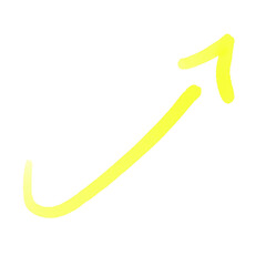 Yellow Arrow Pointing Upwards, Symbolizing Progress and Upward Movement in a Minimalist Design
