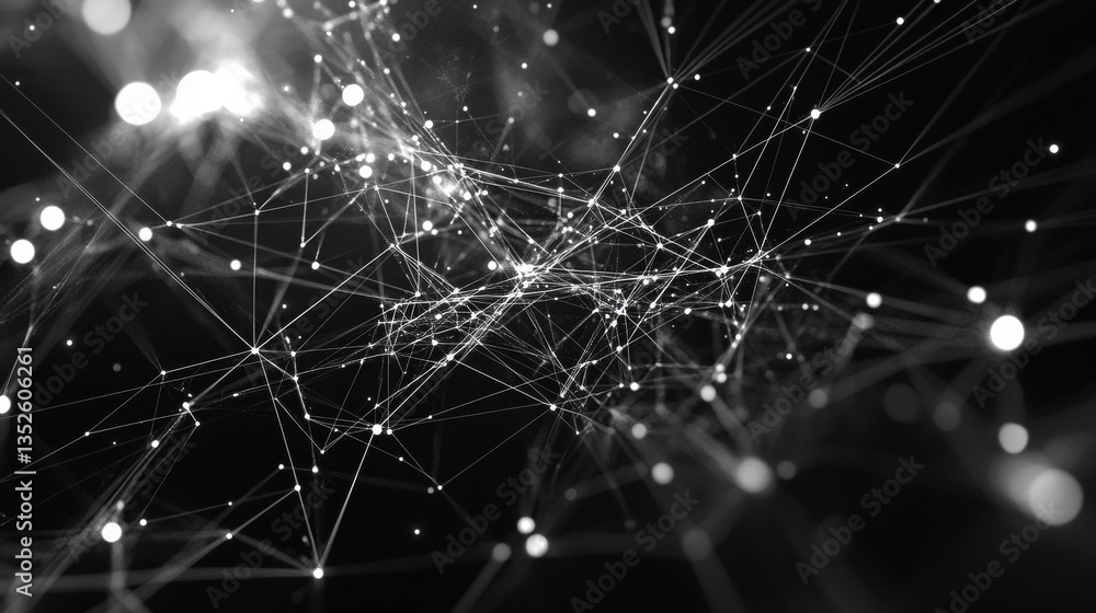 Aufkleber digital cyberspace futuristic lines and dots connect, technology digital data network connections, g