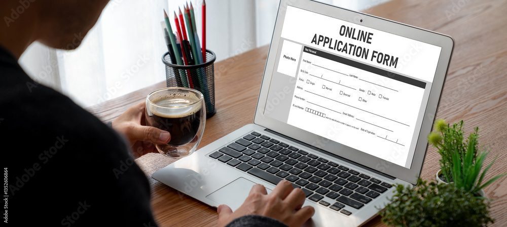 Aufkleber online application form for modish registration on the internet website