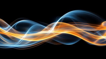 Obraz premium Dynamic abstract wave of flowing energy on a black background image