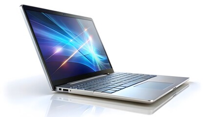 Modern Laptop Computer on White Background