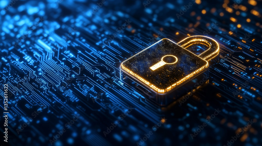 Poster data protection background is a concept in cybersecurity and privacy technology. a small padlock bin