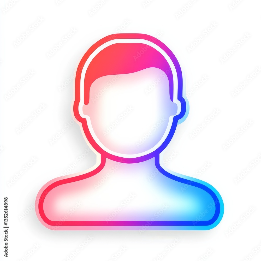 Fototapete Vivid Profile Icon: A Modern and Gradient Illustration for User Interface and Web Design, Representing User Identity