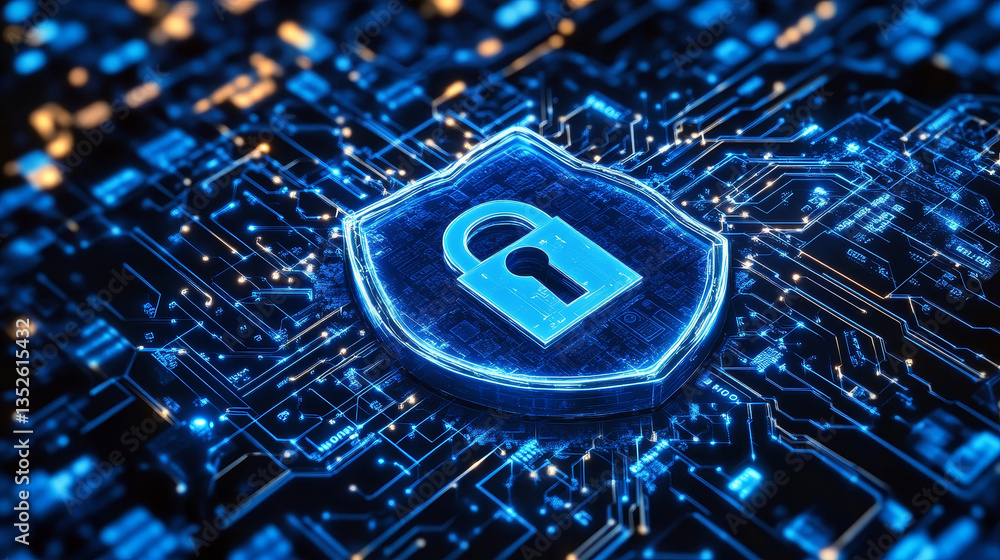 Poster data protection is a concept in cybersecurity and privacy technologies. there is a shield on the lef