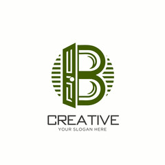 Obraz premium Creative Letter B Logo Design with Open Doorway Concept