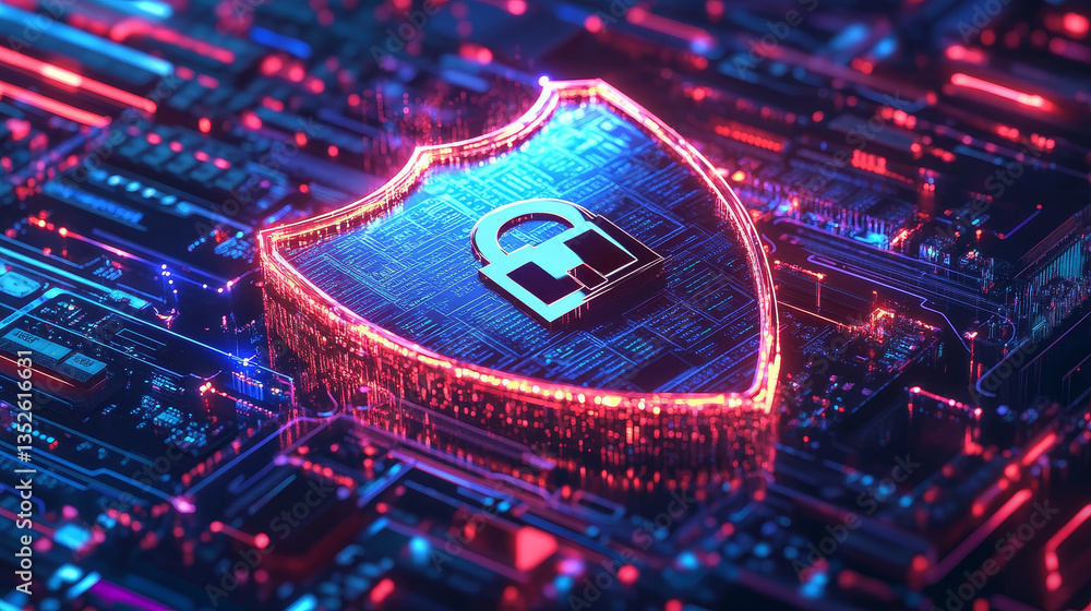 Poster data protection is a concept in cybersecurity and privacy technologies. there is a shield in the mid