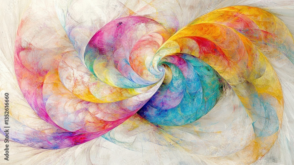 Aufkleber abstract swirling colorful spiral patterns in light background