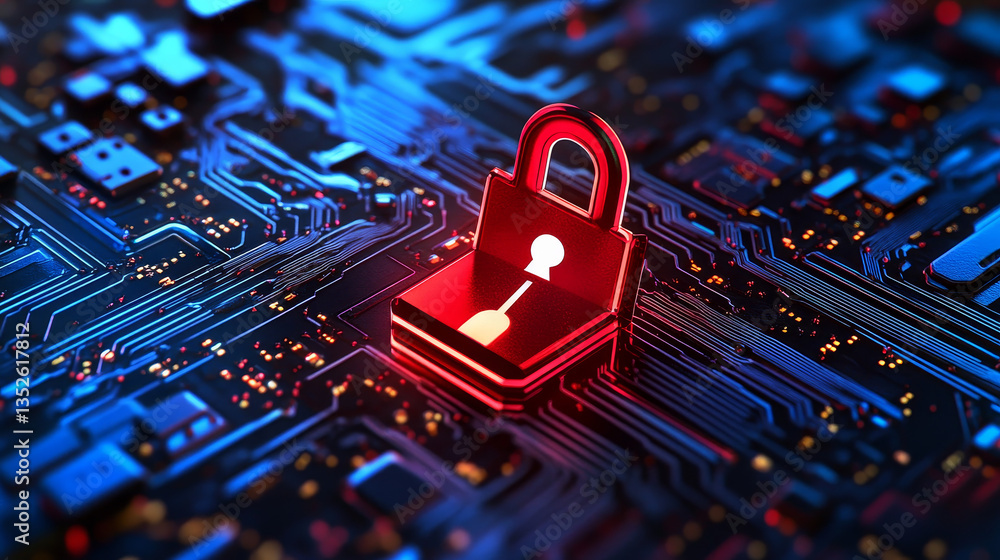 Aufkleber shield icon cyber security, digital data network protection, technology digital network data connect