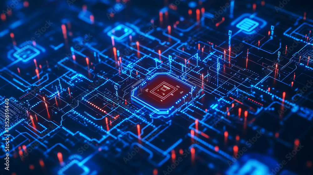 Poster abstract concepts of cybersecurity technology and digital data protection. protect internet network 