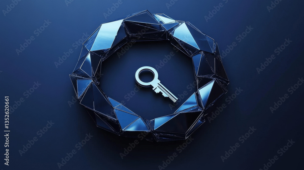 Poster data protection is a concept in cybersecurity and privacy technology. a shield with polygons covers 