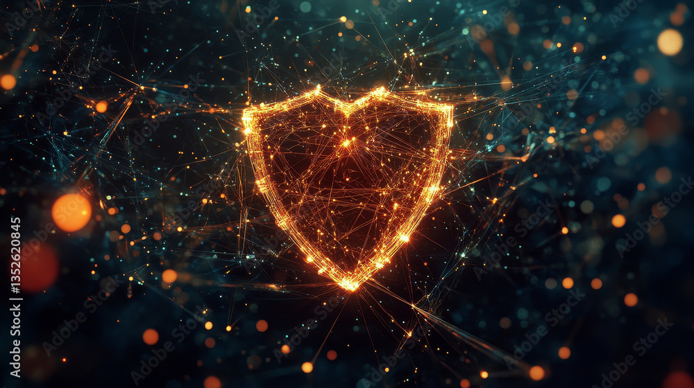 Poster data protection is a concept in cybersecurity and privacy technology. there is a shield on the left 