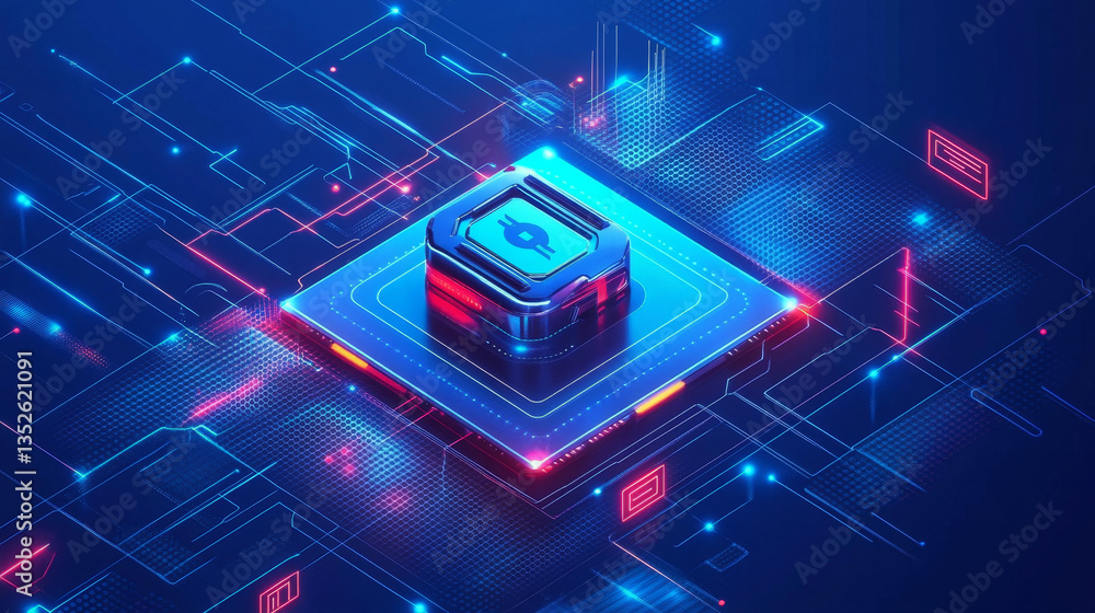 Poster abstract concepts of cybersecurity technology and digital data protection. protect internet connecti