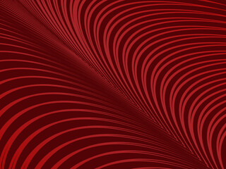 Abstract red geometric lines on red background. Modern shiny gradient red wavy futuristic pattern. Futuristic technology concept, suitable for covers, posters, banners, flyers, websites, etc.