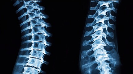 Detailed X-ray Images of Human Spinal Column for Medical Analysis