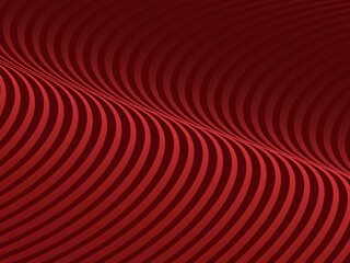Abstract red geometric lines on red background. Modern shiny gradient red wavy futuristic pattern. Futuristic technology concept, suitable for covers, posters, banners, flyers, websites, etc.