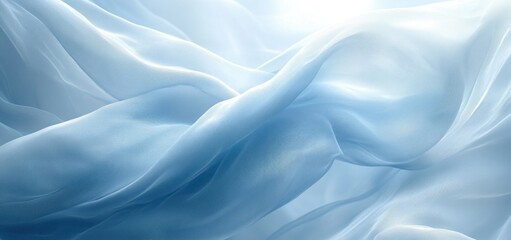 Obraz premium Serene Blue Fabric Drapes: A Study in Light and Texture