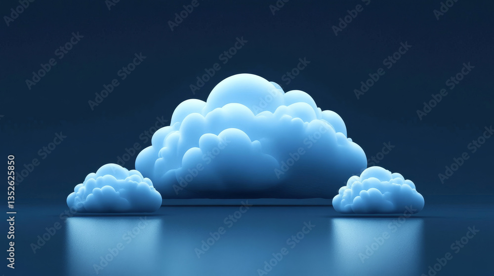 Poster storage technology concepts transfer data to cloud computing platforms. a large cloud icon stands ou