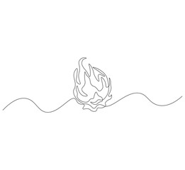 Obraz premium Dragon fruit outline drawing illustration. Continuous line draw fresh fruit vector.