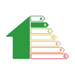 EPC energy performance certificate - House energy performance illustration - Rating B - Vector art