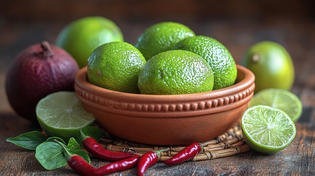 Fresh Limes in a Bowl