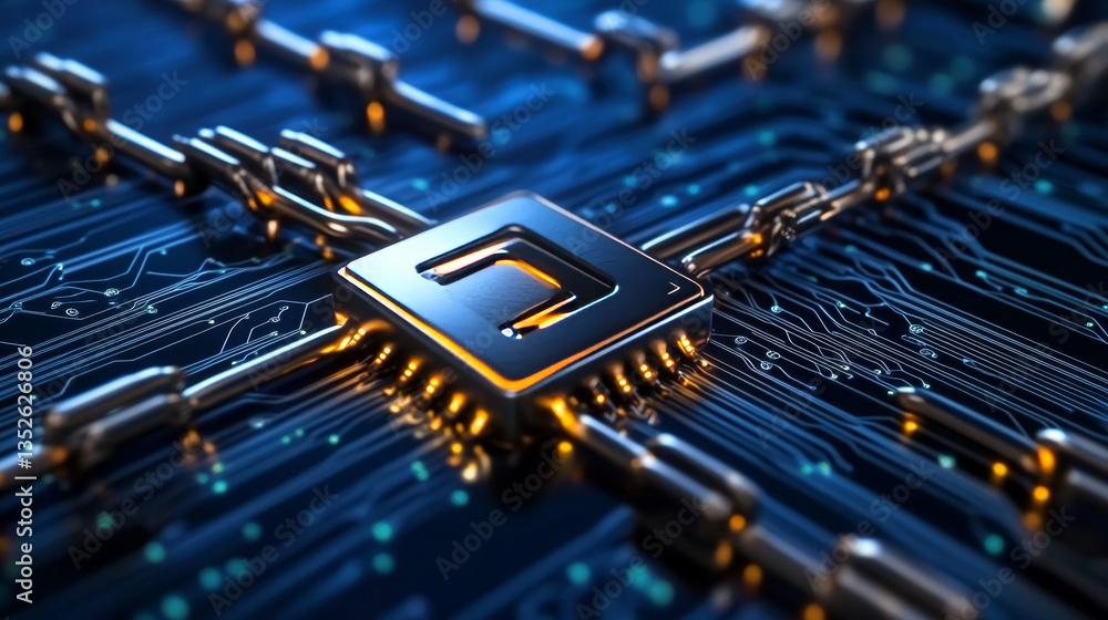 Poster cybersecurity data protection technology concept and internet network connection. a connected polygo