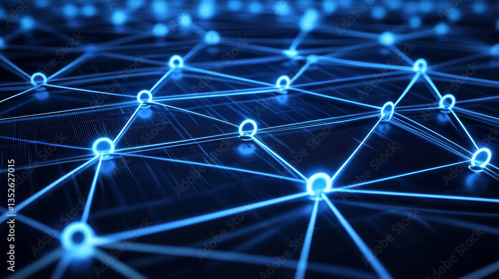 Poster cybersecurity data protection technology concept and internet network connection. a connected polygo