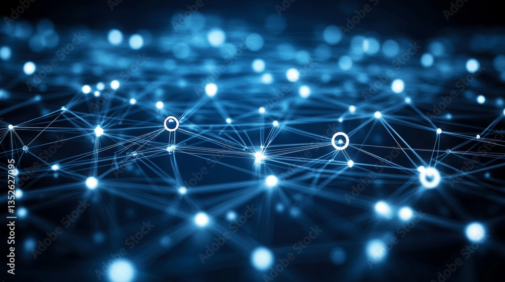 Poster cybersecurity data protection technology concept and internet network connection. a connected polygo