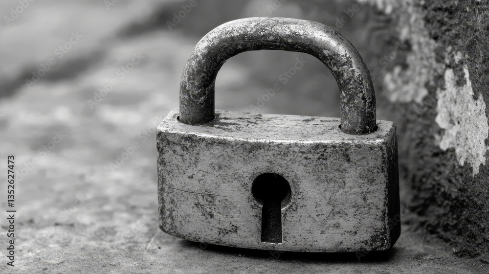 Poster padlock icon cyber security, digital data network protection, future technology digital data global 