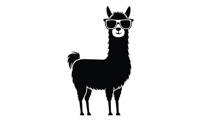 Cool llama with sunglasses funny illustration © SilhouetteForge