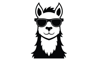 Cool llama with sunglasses funny illustration