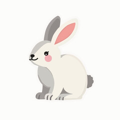 Niedlicher Hase sitzt auf wei&szlig;em Hintergrund

