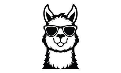 Cool llama with sunglasses funny illustration