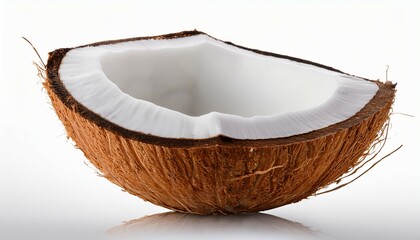 half coconut isolated on transparent background