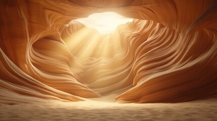 Obraz premium Canyon illuminated by sunlight with flowing, textured rock formations.