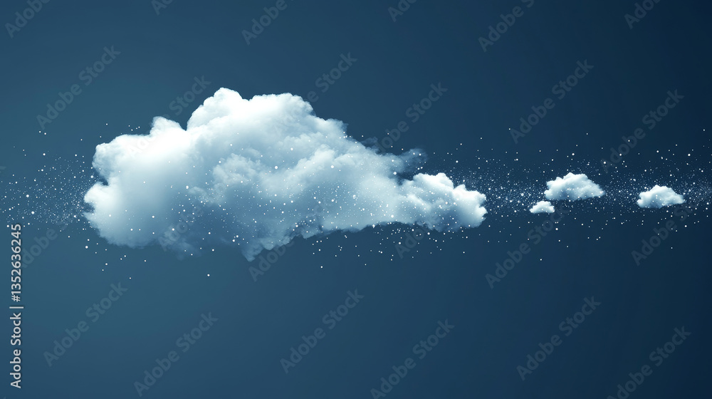 Poster cloud and edge computing technology concept. there is a prominent large cloud icon on the right. the