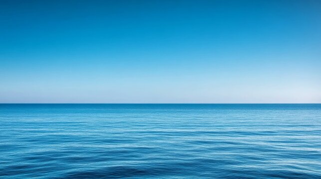 Calm Blue Sea Horizon, seascape , ocean