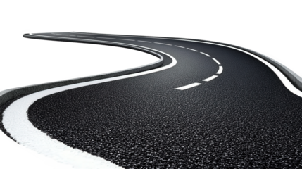 Curving Asphalt Road Pathway